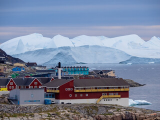 Ilulissat, formerly Jakobshavn or Jacobshaven, in western Greenland north of the Artic Circle.