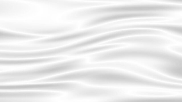 white silver satin fabric with metallic shine and smooth fluid movements. silk texture. abstract background. slow motion. 59,94 fps 