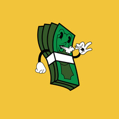 Money cash vintage cartoon design