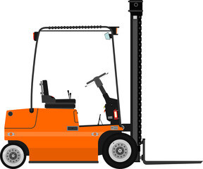 Orange forklift.