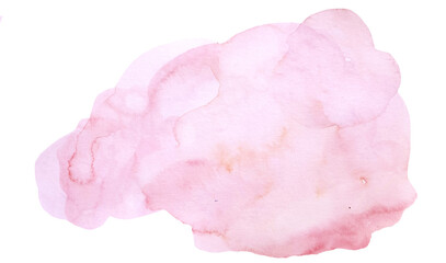 Watercolor light pink spot, single hand painted Abstract element for wedding and party design