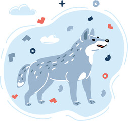 Gray wolf isolated on white background