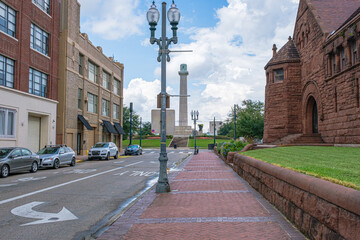 Fototapeta na wymiar Cityscape from Camp Street to Harmony Circle on Andrew Higgins Boulevard on September 9, 2020 in New Orleans, LA, USA