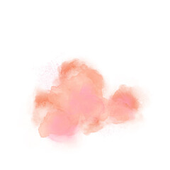 Fototapeta premium Coral pink marble Alcohol ink Splash. Isolated Coral pink elements on a Transparent background 