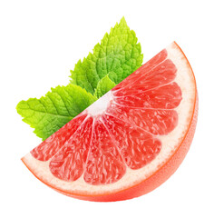 Wedge of grapefruit frit with with mint leaf cutout
