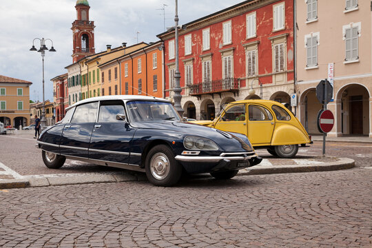 vintage French car Citroen DS 21 Pallas (1971) in classic car meeting Raduno Citroen Romagna on September 8, 2019 in Russi, RA, Italy