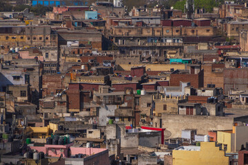 aerial view on district of Old Delhi
