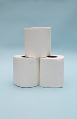 Toilet paper roll with white background 