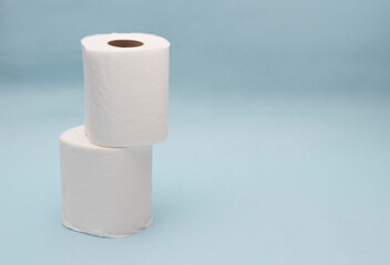 Toilet paper roll with white background 