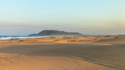 The beach in St. Lucia at dawn, South Africa.