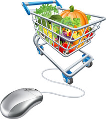 Online grocery shopping concept