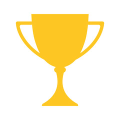 Gold trophy cup icon. Trophy logo. Vector illustration.