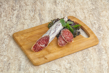 Spanish pork fuet dry sausage