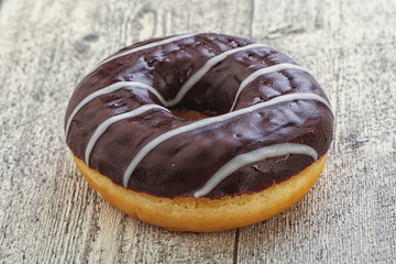 Glazed sweet tasty chocolate donut