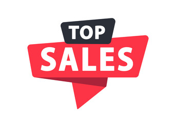 Top Sales - Banner, Speech Bubble, Label, Sticker, Ribbon Template. Vector Stock Illustration