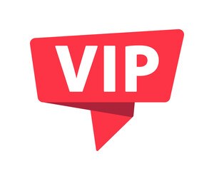 VIP - Banner, Speech Bubble, Label, Sticker, Ribbon Template. Vector Stock Illustration