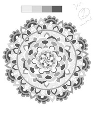 Coloring book antistress mandala pattern ornament in a circle art therapy meditation harmony hand drawn