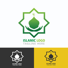 Islamic logo psychology symbol Education or icon religion template