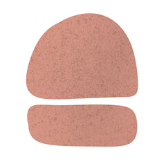 Boho hand drawn textured shapes. Abstract contemporary modern trendy pastel element. Isolated on Transparent background