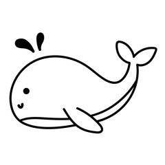 Hand drawn doodle icon - whale
