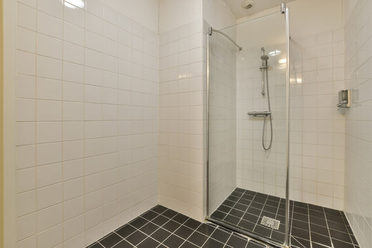 Shower detail with white walls