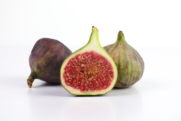 figs and fig slice isolated on white background