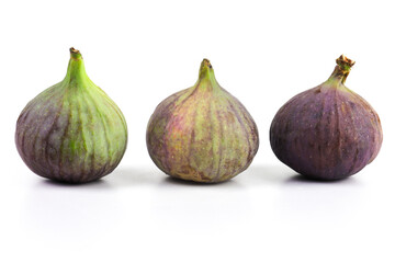 three figs isolated on white background