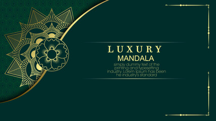 luxury ornamental mandala design background in gold color.