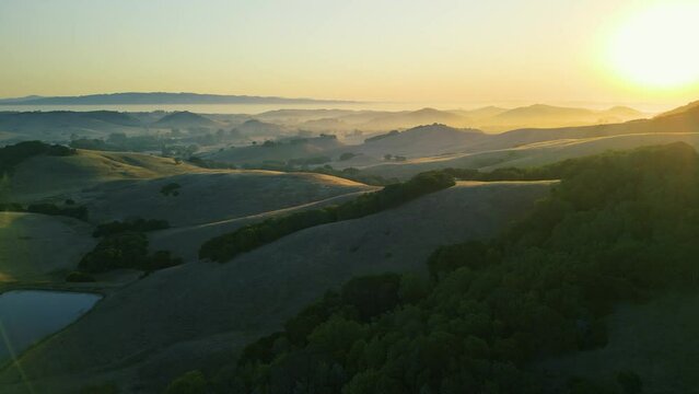West Petaluma Sunrise Drone View