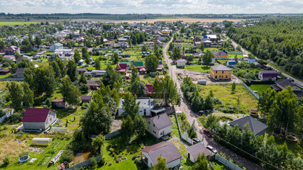 Photo from a quadcopter flying over gardening
