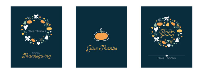 Thanksgiving card set. Give thanks.