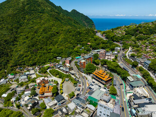 Aerial view of Jiufen in Taiwan