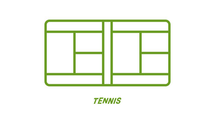 Tennis court logo symbols isolated on green background , Vector Illustration EPS 10