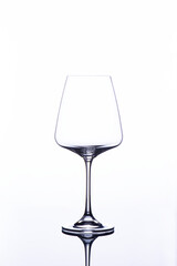 red wine glass on a white background