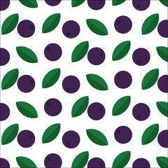 Fototapeta na wymiar Seamless pattern with blueberry on white background.