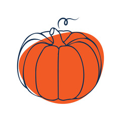 Obraz premium Decorative orange pumpkin on a transparent background.