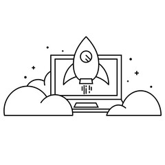 Startup conception. Launch of New Business. Stock Vector	. Stock Vector