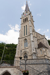 Fototapeta na wymiar Cathedral Saint Florin in Vaduz in Liechtenstein