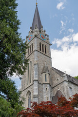 Fototapeta na wymiar Cathedral Saint Florin in Vaduz in Liechtenstein
