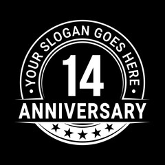 Fototapeta premium 14 years anniversary logo design template. Vector illustration