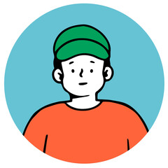 Outline avatars profile set, office workers, hand-drawn icon style, character design, vector illustration.