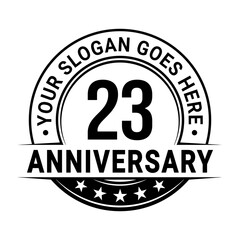 23 years anniversary logo design template. Vector illustration