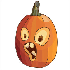 Vector halloween pumpkin. Jack-o-lantern icon
