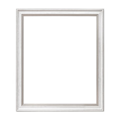 White Framework in antique style. Vintage picture frame isolated on a transparent background in PNG format - 529281729