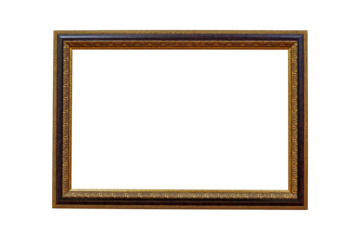 Framework in antique style. Vintage picture frame isolated on a transparent background in PNG format