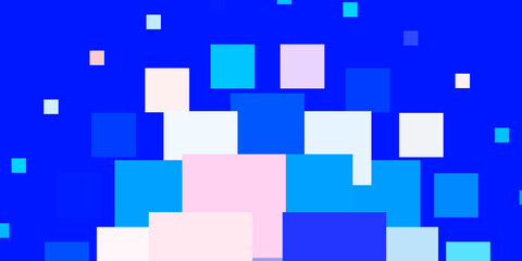 Light Pink, Blue vector backdrop with rectangles.
