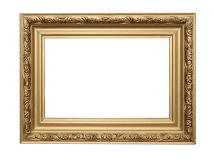 Gold frame. Isolated