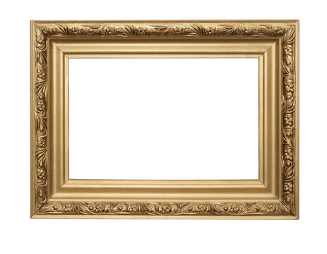 Gold frame. Isolated