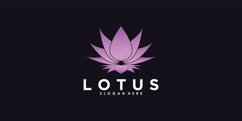 lotus logo design with creative concept premium vector