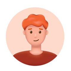 3d young man avatar. Happy smiling face. Young student or freelancer. Realistic cartoon character vector illustration.